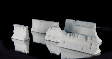 28mm Distressed Concrete Barriers, K-Rails (6 Per Kit) - 28MSCE009