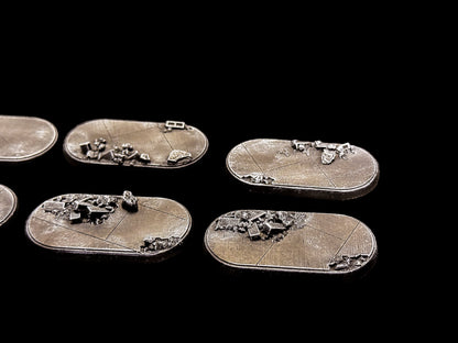 30mm x 60mm Oval Urban Rubble Tapered Bases (2/pk)