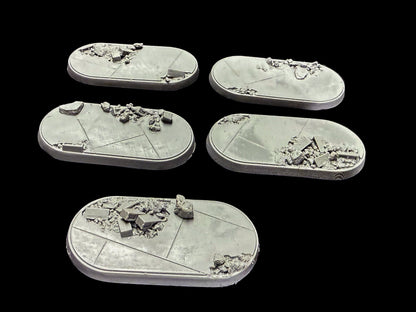 30mm x 60mm Oval Urban Rubble Tapered Bases (2/pk)