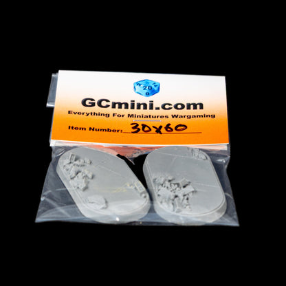 30mm x 60mm Oval Urban Rubble Tapered Bases (2/pk)