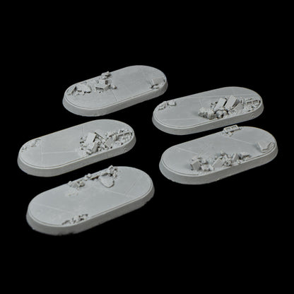 30mm x 60mm Oval Urban Rubble Tapered Bases (2/pk)