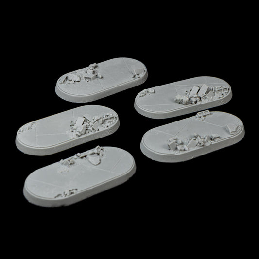 30mm x 60mm Oval Urban Rubble Tapered Bases (2/pk)