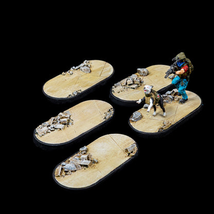 30mm x 60mm Oval Urban Rubble Tapered Bases (2/pk)