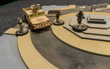 28mm Terrain Block - Roundabout with Monument Base